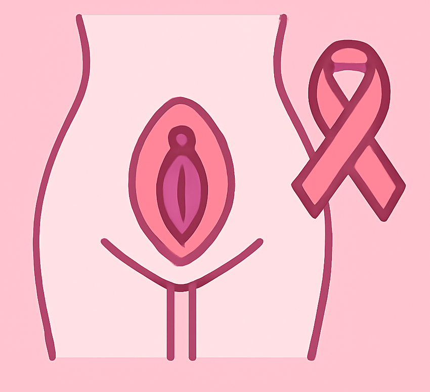 Vulvar cancer illustration